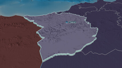 Tlemcen, Algeria - extruded with capital. Administrative