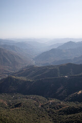 View of the Sierra Nevada mountain range from Moro rock in sequoia national park