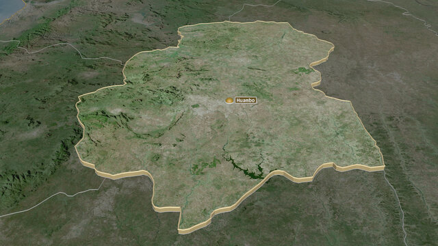 Huambo, Angola - extruded with capital. Satellite