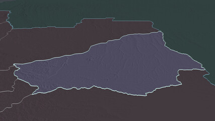 Lunda Sul, Angola - outlined. Administrative