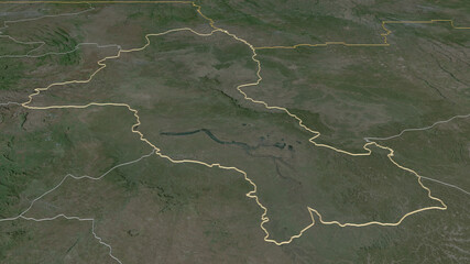 Malanje, Angola - outlined. Satellite