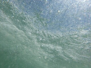 Underwater abstract picture of water and bubbles.