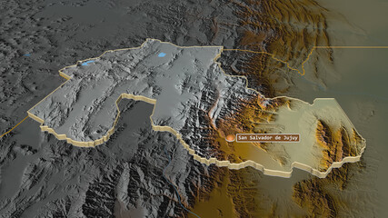 Jujuy, Argentina - extruded with capital. Relief