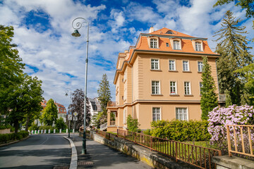 Traditional apartment buildings in Karlovy Vary
