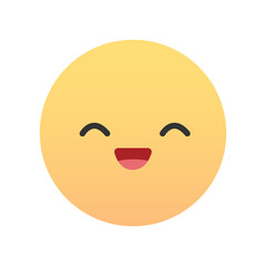 Cute emoji - emoticon icon. Vector illustration.