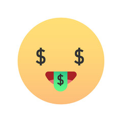 Cute emoji - emoticon icon. Vector illustration.
