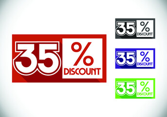 35% off discount promotion sale Brilliant poster. Sale and discount labels. Price off tag icon. special offer