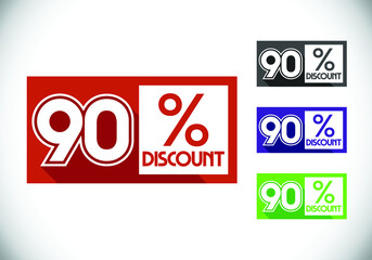 90% off discount promotion sale Brilliant poster. Sale and discount labels. Price off tag icon. special offer
