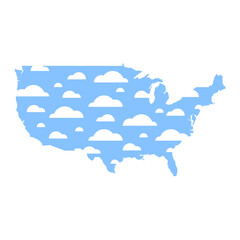 USA map logo made of clouds