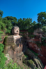 Fototapeta na wymiar he Giant Leshan Buddha near Chengdu, China