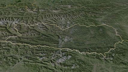 Kärnten, Austria - outlined. Satellite