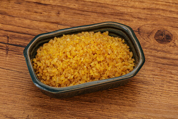 Vegetarian cuisine - dry bulgur for cooking