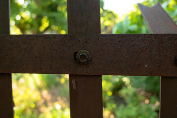 steel rusty fence fences green spaces