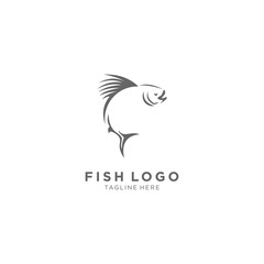 Fototapeta na wymiar Fish Catching Logo Design