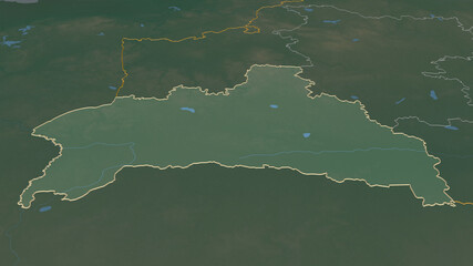 Brest, Belarus - outlined. Relief