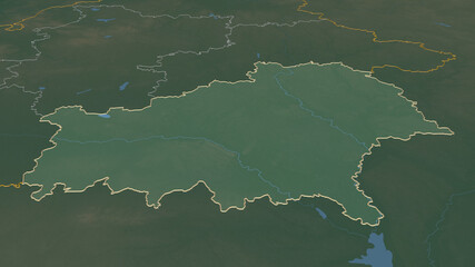 Homyel', Belarus - outlined. Relief