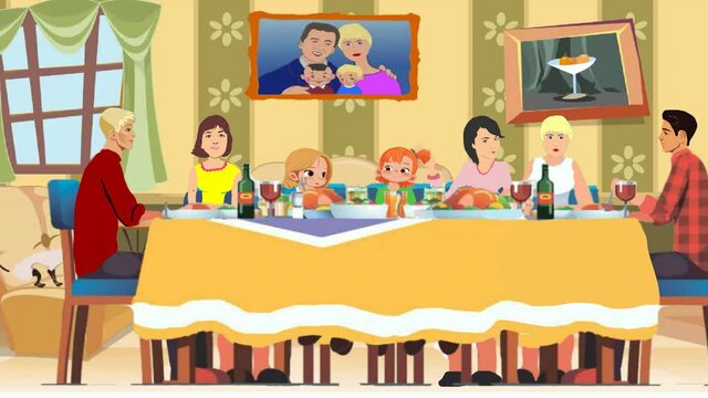 Family is having dinner