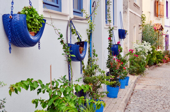 Bozcaada Island, Turkey - Bozcaada streets view. Bozcaada is , populer island in Aegean Sea.
