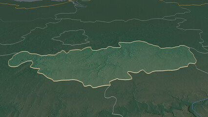 Brabant Wallon, Belgium - outlined. Relief