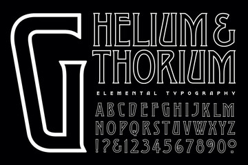 A Condensed Alphabet in an Art Deco Style in Simple White on Black © Mysterylab