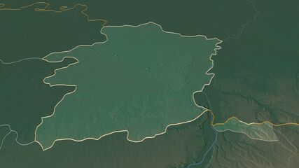 Limburg, Belgium - outlined. Relief