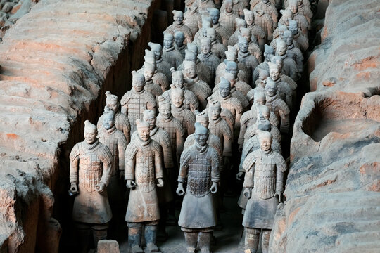 XIAN, CHINA - August 1, 2017: Terracota warriors in Xian, China. 