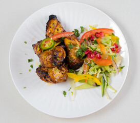 photo of meat and salad
