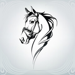 Horse head silhouette in ornament