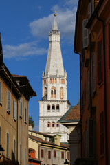 Ghirlandina tower, Modena, Italy, symbol of the city, Unesco world heritage