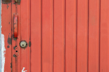 Red rusty metal door, background abstract image