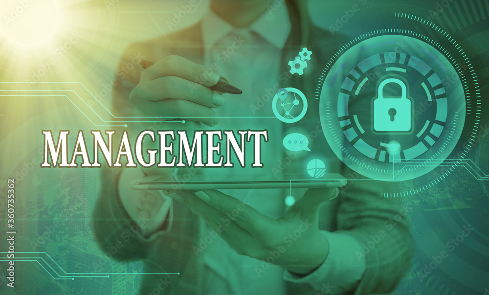 Poster word writing text management. business photo showcasing the authoritative act of directing or contro