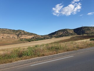 Beautiful view of nature and large mountains