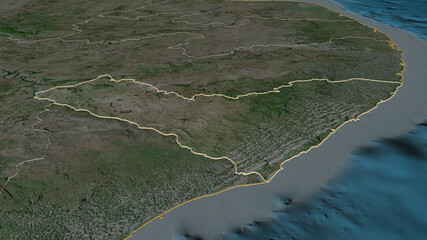 Alagoas, Brazil - outlined. Satellite