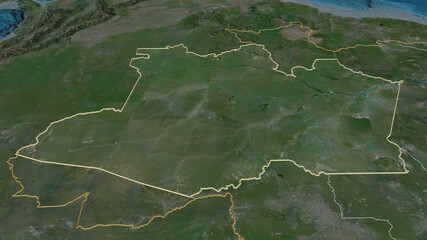 Amazonas, Brazil - outlined. Satellite