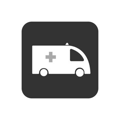Ambulance Icon isolated on white background. Vector illustration.
