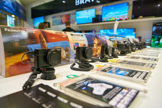 MOSCOS, RUSSIA - CIRCA SEPTEMBER, 2018: interior shot of a Sony store in Moscow.