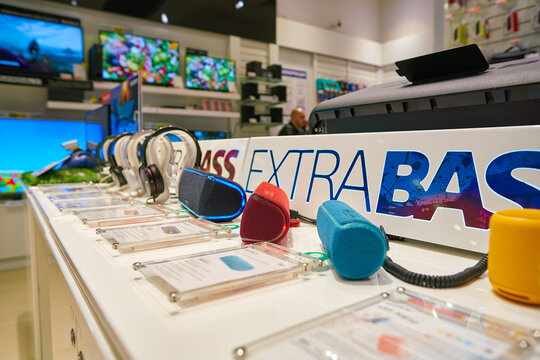 MOSCOS, RUSSIA - CIRCA SEPTEMBER, 2018: interior shot of a Sony store in Moscow.
