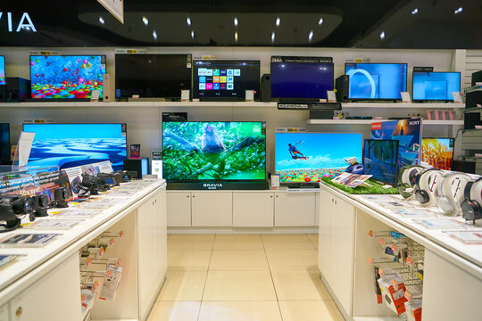 MOSCOS, RUSSIA - CIRCA SEPTEMBER, 2018: interior shot of a Sony store in Moscow.