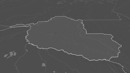 Rondônia, Brazil - outlined. Bilevel