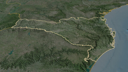 Santa Catarina, Brazil - outlined. Satellite © Yarr65