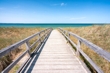 Fototapeta na wymiar Summer vacation at the dune beach, North Sea coast, Germany