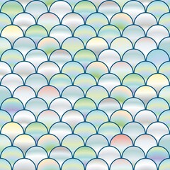 Obraz premium Seamless background with pearl circles similar to fish scales, background with pearls.