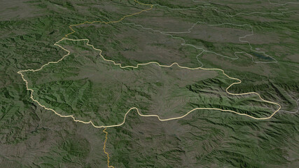 Kyustendil, Bulgaria - outlined. Satellite © Yarr65