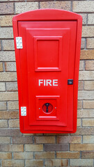 Red fire emergency box.