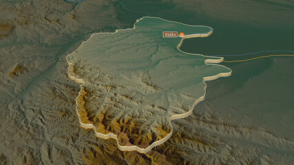 Vidin, Bulgaria - extruded with capital. Relief