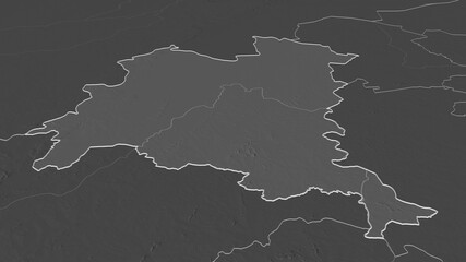 Boucle du Mouhoun, Burkina Faso - outlined. Bilevel