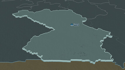 Centre-Sud, Burkina Faso - extruded with capital. Administrative