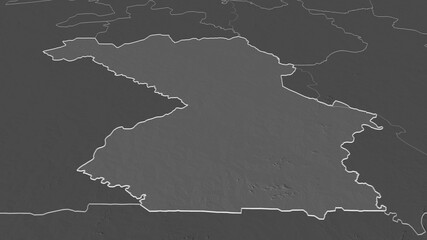 Centre-Sud, Burkina Faso - outlined. Bilevel