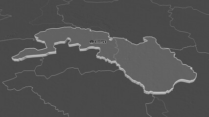 Plateau-Central, Burkina Faso - extruded with capital. Bilevel