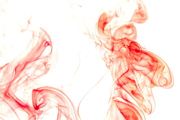 Red smoke on white background